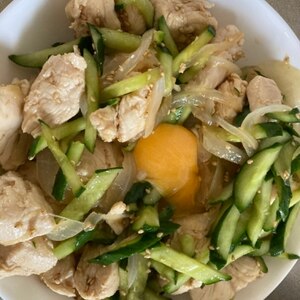 居酒屋おつまみ♪鶏ささみと新玉ねぎのユッケ風